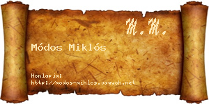 Módos Miklós névjegykártya